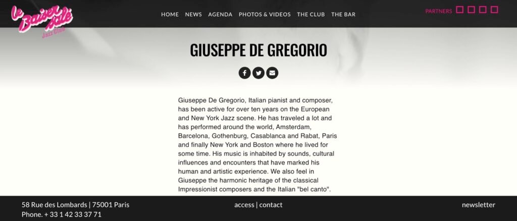 FRANCE, PARIS , DEC 22 2018 , G. DE GREGORIO TRIO baiser salé g. de gregorio trio