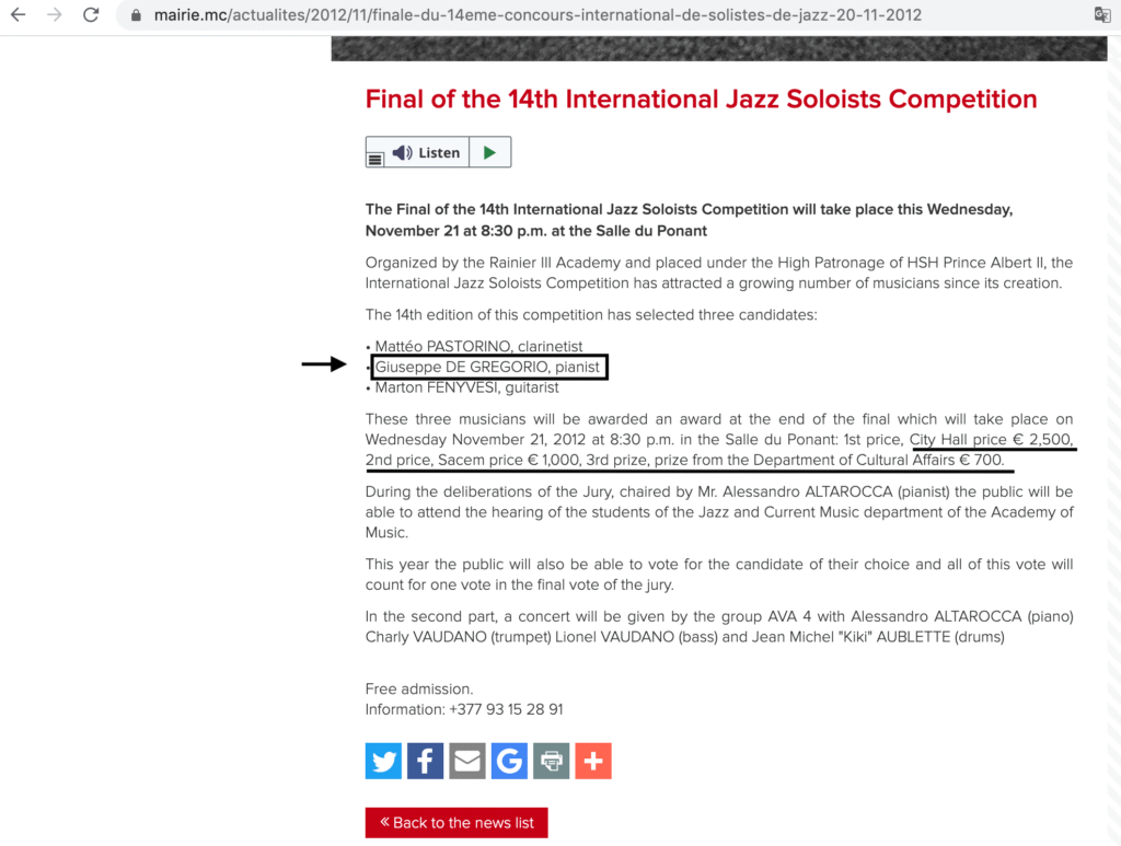 Monte Carlo - finalist International Jazz competition 2012 (2)