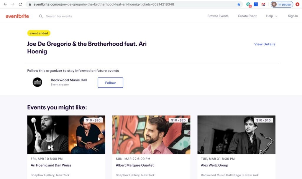 USA, NEW YORK, 2019 JOE DE GREGORIO feat Ari Hoenig